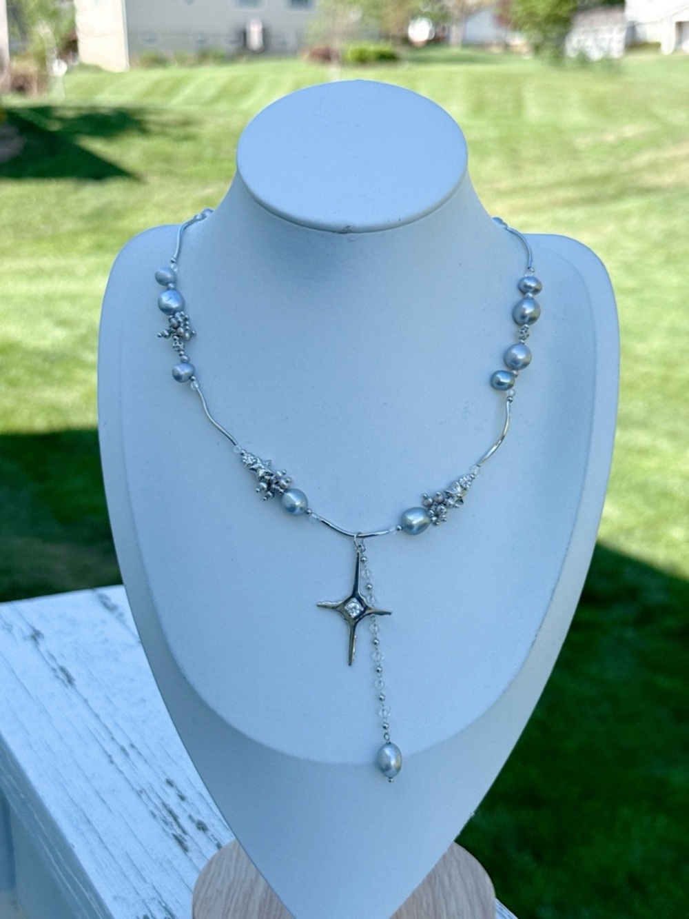 26X345 Handmade Freshwater Baroque Pearl Dainty Necklace 16+2” Sliver plated